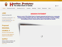 Tablet Screenshot of hamiltonpresbytery.org